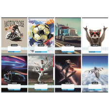  Vegyes mintás tűzött füzet A/5, 32 lap kockás, Vagány minták, Nebulo füzet