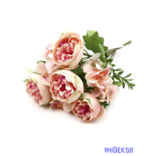  Vegyes ranunculus selyem csokor 31cm - Rózsaszín dekorációs kellék