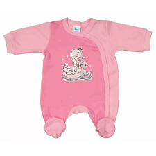  Vékony, pamut, elöl patentos kislány rugdalózó Hattyú mintával (68) rugdalózó