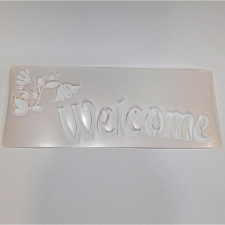 Vékony stencil - Welcome.  Mérete: 80x195x0,2 mm dekorációs kellék