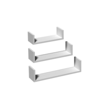 Velano Fali polc U alakú fehér (3db-s) bútor
