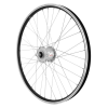 VELOX 24" fekete első MTB kerék, alu agy, tömör tengely, DH-C3000 6V-3W, 19C felni VELOX Bicikli alkatrészek Kerékpár alkatrészek Kerékpár kerekek