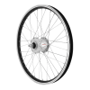 VELOX ER10 20" első MTB kerék, fekete alumínium, Shimano DH-C3000 dinamó agy, tömör tengely, 6V-3W, 19C felni, V-fékkel kompatibilis VELOX Bicikli alkatrészek Kerékpár alkatrészek Kerékpár kerekek