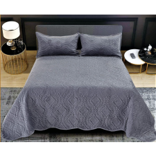  Velvet Sötét Szürke ágytakaró szett 3db-os 220x240cm / 54x75cm párna huzat 2db lakástextília
