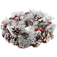  Veniec MagicHome Vianoce, so zasneženou čečinou, adventný, 31x8,5 cm karácsonyi dekoráció