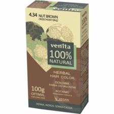 Venita 100% natural gyógynövényes hajfesték 4.34 mogyoró barna 100 g hajfesték, színező