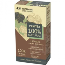 Venita Venita 100% natural gyógynövényes hajfesték 4.34 mogyoró barna 100 g hajfesték, színező