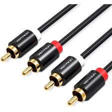 Vention 2x RCA hím-férfi audiokábel 3m fekete fém típus kábel és adapter
