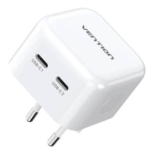 Vention 2xUSB-C GaN hálózati töltő 35W fehér (FBPW0-EU) (FBPW0-EU) mobiltelefon kellék