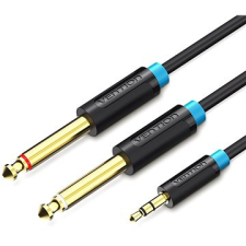 Vention 3.5mm Male to 2x 6.3mm Male Audio Cable 5m Black kábel és adapter