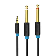 Vention 3.5mm TRS Male to 2x 6.35mm Male Audio Cable 1m Vention BACBF (black) kábel és adapter