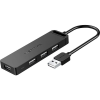 Vention 4-Port USB 2.0 Hub with Power Supply 1m Black