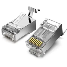 Vention Cat.7 FTP RJ45 moduláris csatlakozó átlátszó 10 csomag kábel és adapter