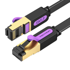 Vention Cat.7 UTP lapos hálózati kábel 0,5m fekete (ICABD) (ICABD) kábel és adapter