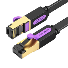 Vention Cat.7 UTP lapos hálózati kábel 1,5m fekete (ICABG) (ICABG) kábel és adapter