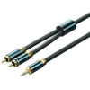 Vention Cotton Braided 3.5mm Male to 2RCA Male Audio Cable 3m Green Copper Type (BCSGI)