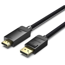 Vention Cotton Braided 4K DP (DisplayPort) to HDMI Cable 2M Black kábel és adapter