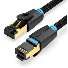 Vention Cotton Braided Cat.8 SFTP Patch Cable, 5m, fekete kábel és adapter
