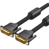 Vention Cotton Braided DVI Dual-link (DVI-D) Cable 0.5m Black (EAEBD)