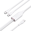 Vention CTMWG USB-C apa - 2x USB-C apa 2.0 Adat és töltőkábel - Fehér (1.5m) (CTMWG)