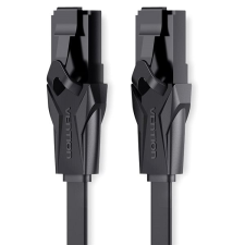 Vention Flat CAT6 UTP Patch Cord Cable, 0.75m, fekete kábel és adapter