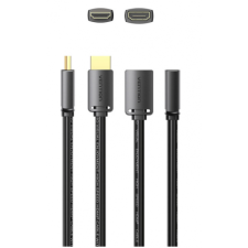 Vention hdmi/m - hdmi/f (4k, hd, pvc, fekete), 2m, kábel kábel és adapter