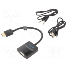 Vention HDMI VGA/D-Sub + Jack Átalakító Fekete 15cm 42161 kábel és adapter