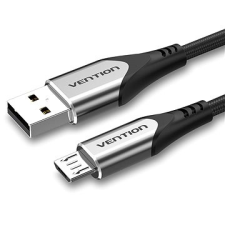 Vention Luxury USB 2.0 -&gt, microUSB kábel 3A szürke, 1 m alumínium ötvözet típus kábel és adapter