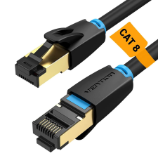 Vention S/FTP CAT8 Patch kábel 2m - Fekete kábel és adapter
