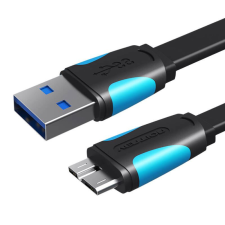Vention USB 3.0 A - Micro-B lapos kábel 1m fekete (VAS-A12-B100) kábel és adapter