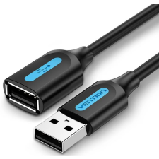  Vention USB-A 2.0/M -> USB-A 2.0/F, (hosszabbító, PVC fekete), 1m, kábel kábel és adapter