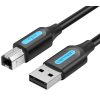  Vention USB-A 2.0/M -> USB-B/M, (PVC, fekete, nyomtatókábel, printerkábel), 1m, kábel