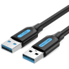 Vention usb-a 3.0/m - usb-a 3.0/m, (pvc,fekete), 1,5m, kábel