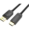 Vention Vention Displayport 4K -> HDMI, (fekete), 1,5m, kábel