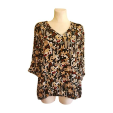  Vera Moda barna virágmintás női blúz (méret: 50/XL) blúz