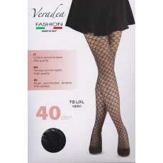  Veradea Fantasia 1260 hálós hatású divatharisnya 40 DEN L/XL fekete