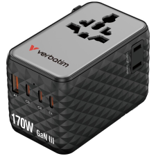 Verbatim 30190 Charge n Travel 170W fekete univerzális utazó adapter (30190) kábel és adapter