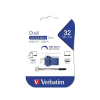 Verbatim 32 GB Pendrive 3.2+USB-C adapter  Dual