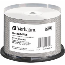 Verbatim 4,7GB 16x DVD-R lemez 50db/henger írható és újraírható média