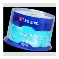 Verbatim Cd-R 700 MB, 80min, 52x, 50 db, hengeren (DataLife) írható és újraírható média