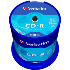 Verbatim CD-R DataLife Protection 52x, 100db írható és újraírható média