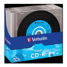 Verbatim Cd-R lemez 700 MB 52x, vékony tok, "Vinyl", 10db/csomag írható és újraírható média