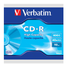 Verbatim Cd-R lemez 800 MB 90 perc 40x, normál tok Extra Protection írható és újraírható média