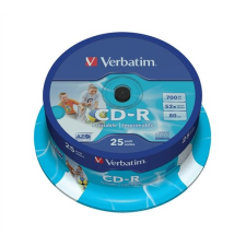 Verbatim CD-R lemez, nyomtatható, matt, ID, 700MB, 52x, hengeren, VERBATIM írható és újraírható média