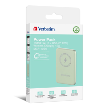 Verbatim Charge 'n' Go mágneses, vezeték nélküli 10000mAh Power Bank zöld (32246) (verbatim32246) power bank