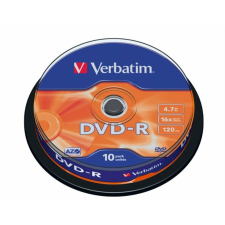 Verbatim DVD-R lemez, AZO, 4,7GB, 16x, 10 db, hengeren, VERBATIM (DVDV-16B10) írható és újraírható média