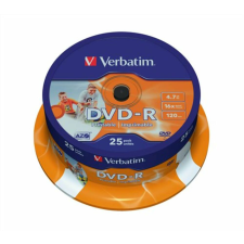 Verbatim DVD-R lemez, nyomtatható, matt, ID, 4,7GB, 16x, 25 db, hengeren, VERBATIM (DVDV-16B25PP) írható és újraírható média