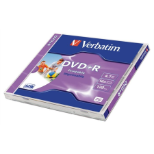 Verbatim DVD+R lemez, nyomtatható, matt, ID, 4,7GB, 16x, normál tok, VERBATIM írható és újraírható média