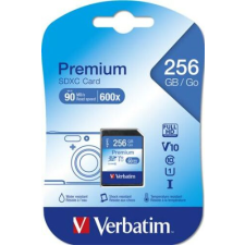 Verbatim Memóriakártya, SDXC, 256GB, CL10/U1, 90/10 MB/s, VERBATIM "Premium" memóriakártya