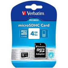Verbatim MicroSDHC 4GB Class 10 + SD adaptér memóriakártya